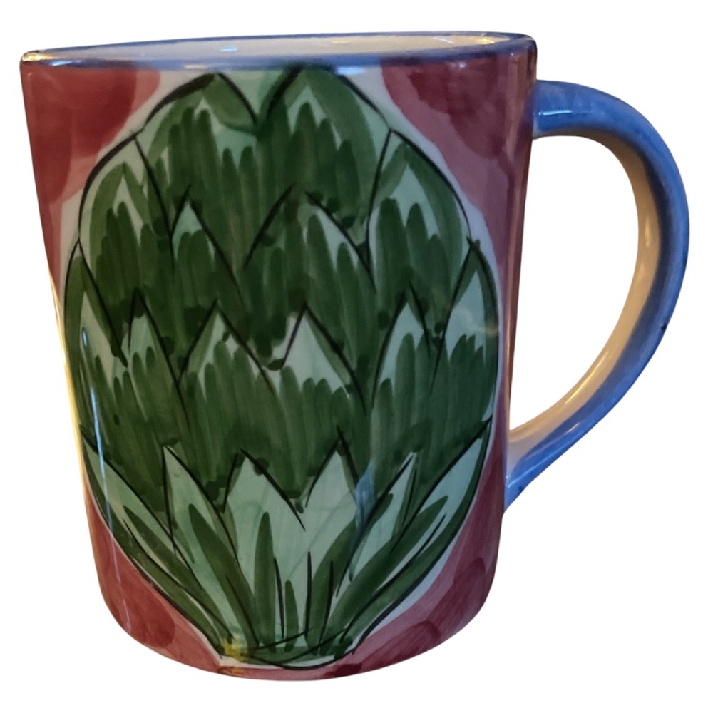 RB Alcobaca Coffee Mug Vegetable Motif Made in Portugal